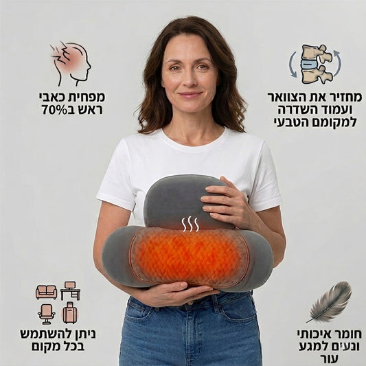 ™BACKORA - כרית מסאג' חשמלית לכאבי צוואר